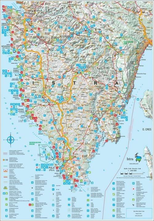 Istria: Tourist map